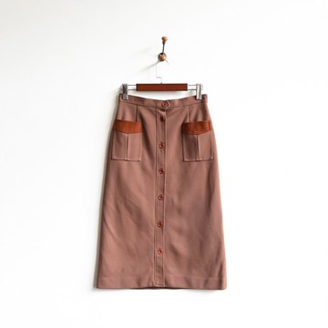 【蛋植物古著】日本製緹香歐蕾針織高腰古著裙