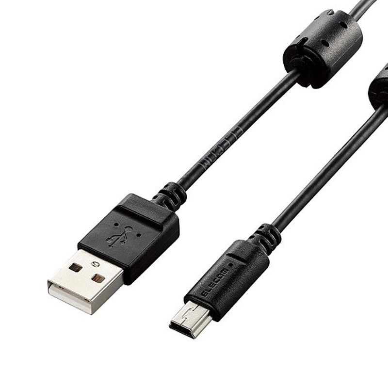 2021年春の エレコム USBケーブル miniB USB2.0 USB A オス to フェライトコア付 3m ブラック U2C-  tronadores.com