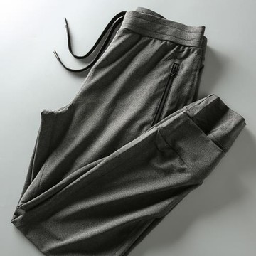 春夏新款機能四面彈男士彈力健身運動束口褲休閑褲長褲陽離子衛褲