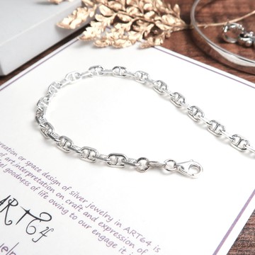 ART64 純銀 稜角海錨鍊 (3.8mm寬鍊) 22吋 925純銀項鍊 搭配鍊 銀鍊子 男生項鍊