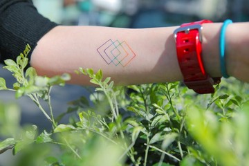 Deerhorn design / 鹿角 刺青 紋身貼紙 2入 彩色 幾何