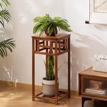 【HappyLife】楠竹復古中式花台 67公分高 Y12388