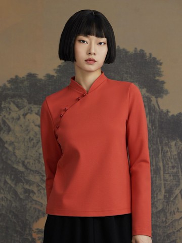 含章/玉石扣 新中式唐裝 斜襟上衣