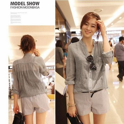 セール ブラウス シャツ レディース Si 半袖 リネンシャツ トップス 大きいサイズ 無地 白 シャツ ブラウス 綿麻 カジュアル 18春夏新作 通販 Lineポイント最大get Lineショッピング