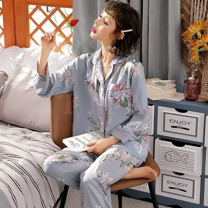 パジャマ レディース 春秋 長袖パジャマ 前開き ロングパンツ レション 花柄 ルームウェア上下セット パジャマ 可愛い 部屋着 韓国風 寝巻き パジャマ 安い 通販 Lineポイント最大get Lineショッピング