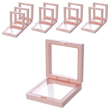 PE薄膜收納盒 飾品展示盒  尺寸7x7x2cm  9x9x2cm  Set 10  粉色