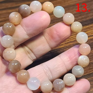 彩月光 月光石 黑月光 橙月光 白月光 黑骨幹水晶 手鍊 手環 手珠 10mm 天然 ❤水晶玉石特賣#R089-5