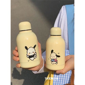 奶油色帕恰狗保溫杯胖嘟嘟不銹鋼便攜學生水杯大耳狗可愛牛奶瓶