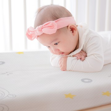 QSHION - 嬰兒透氣水洗床墊-大眼猴款-60x120xH5cm