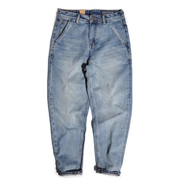 經典港風復古美式錐形老爹牛仔褲純棉水洗寬松休閑蘿卜小腳長褲男