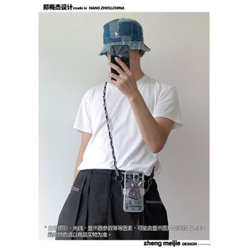 鄭梅杰原創設計幸運魅惑兔潮流手機背夾掛繩可背掛脖斜挎手機繩