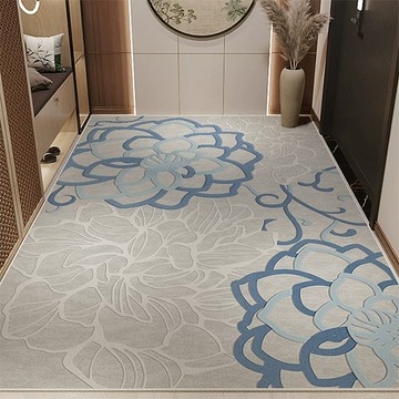輕奢花藝圓絨地毯