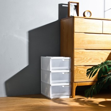 HOUSE好室喵 台灣製 小純白三層收納櫃27L