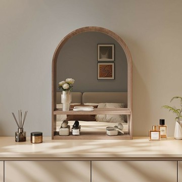 公司貨 可開票 免運 懸空梳妝臺壁掛式桌面梳妝臺鏡子壁掛客廳梳妝鏡臥室收納化妝鏡