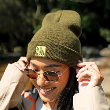 保暖羊毛帽 軍綠