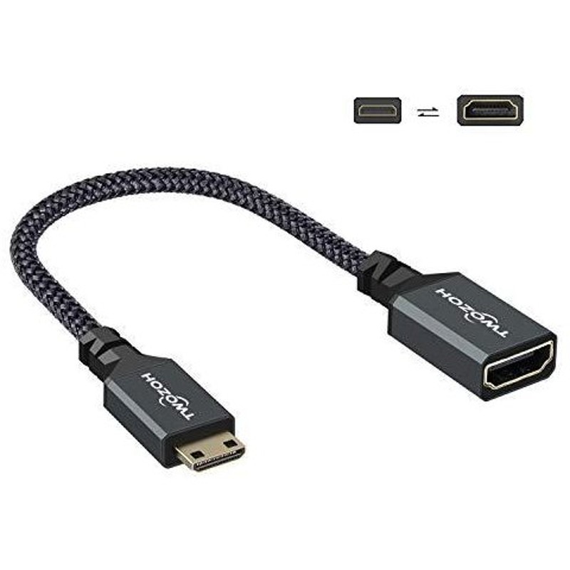 Twozoh Mini HDMI to HDMI変換アダプタ Mini HDMI(オス)-HDMI(メス 