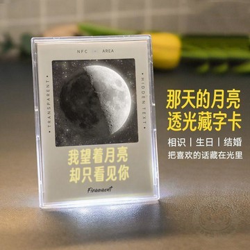 ✨店長推薦✨你出生那天的月亮生日紀念日禮物送女朋友男生創意透光藏字卡