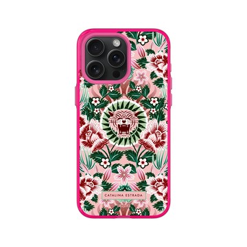 iPhone 15 Pro Max Clear 粉漾桃 - Catalina Estrada - Pink Tiger and Flowers