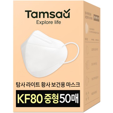 Tamsaa KF80 鳥嘴型立體口罩 50入  1盒  白色  M
