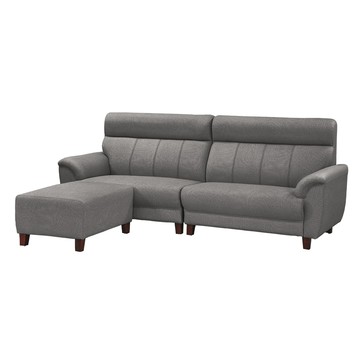 IHouse-灰太郎 舒適減壓高回彈 貓抓皮沙發 4人+腳椅米#6702