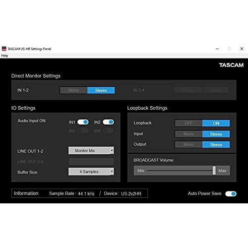 TASCAM(タスカム) US-1X2HR 1Mic, 2IN 2OUT 24bit 192kHzハイレゾ USBオーディオ MIDIインターフェース