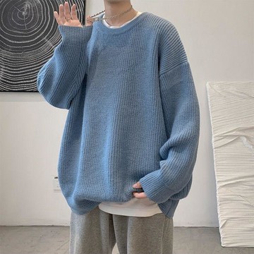 毛衣男學生秋冬季帥氣寬鬆韓版港風百搭針織衫純色文藝毛線衣外穿
