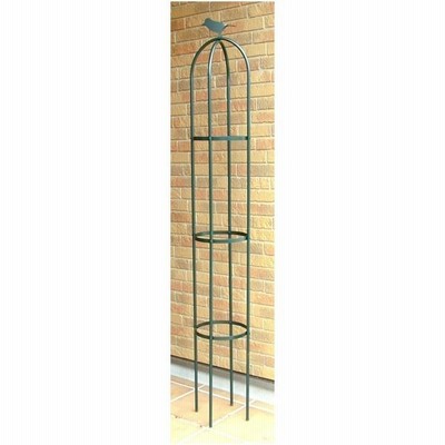 フラワースタンド/花台 〔直径25cm×高さ160cm〕 脚4本付 防サビ加工 スチールパイプ製 日本製 『ミニオベリスク アリビオ』
