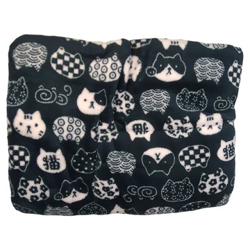 毛皇上 加厚寵物保暖墊 雙面可用 法蘭絨 羊羔絨 親膚柔軟  79 x 60cm  藏青貓咪  1個