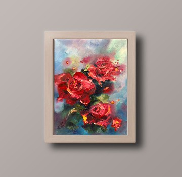 花卉油畫原創玫瑰畫