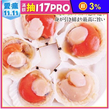 【勝崎生鮮】極鮮半殼扇貝300g