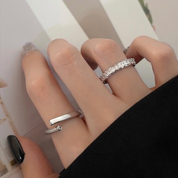 《Oni 歐妮》月光流星 開口可微調戒指活口戒可調式戒圍-1對入