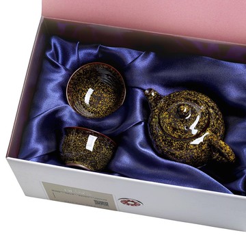 繁星天目3入禮盒-黃(壺+2杯)