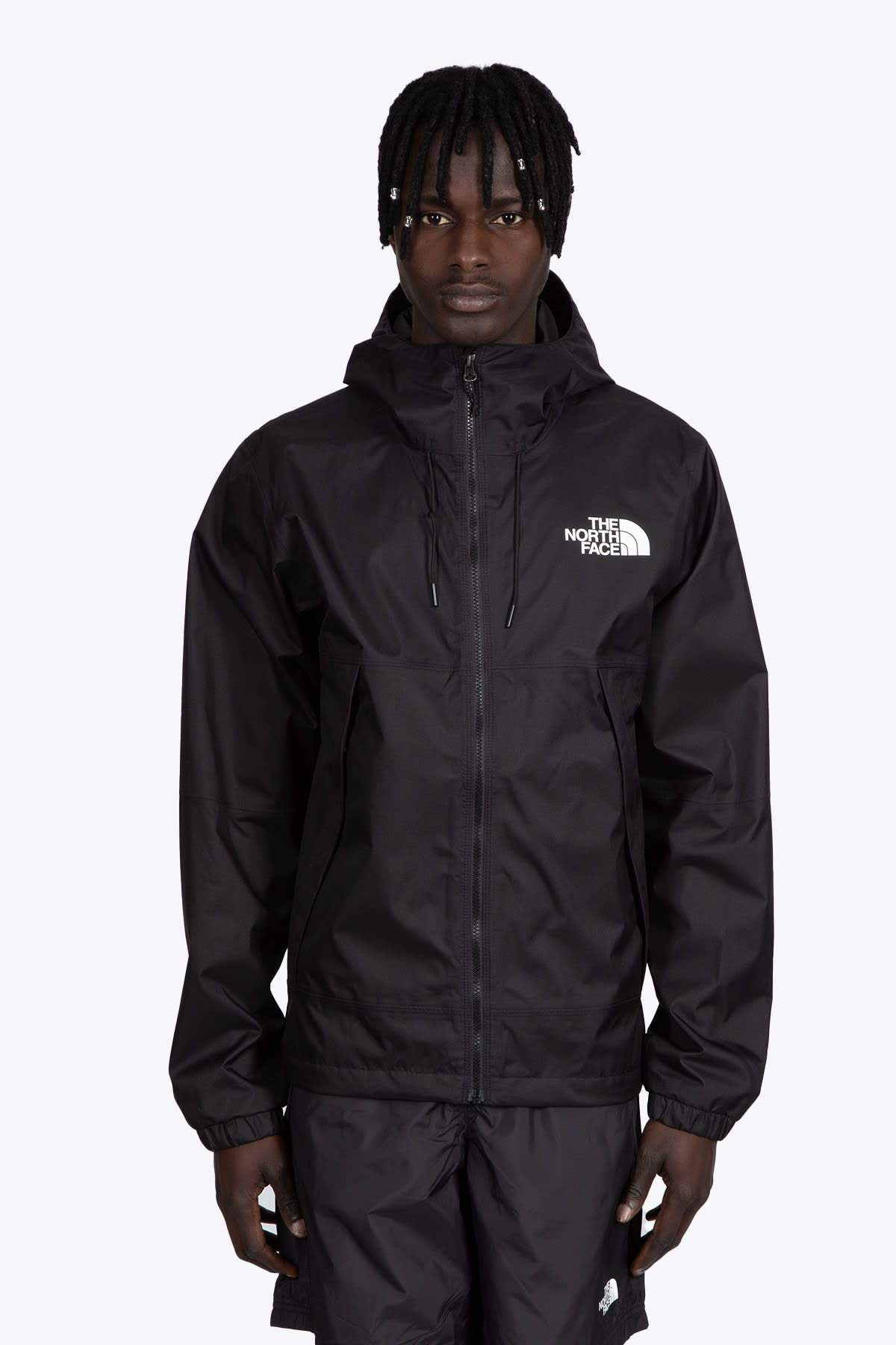 The North Face M Mountain Q Jacket Black nylon hooded wind jacket