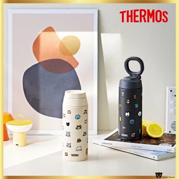 Thermos x Zero per Zero 小狗插圖攜帶環形玻璃杯 500 毫升