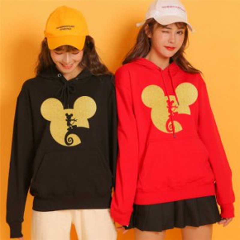 ミッキー パーカー Disney ペアルック カップル トレーナー フード付き スウェット ディズニー Mickey パーカー 男女兼用 お揃い トップ 通販 Lineポイント最大1 0 Get Lineショッピング
