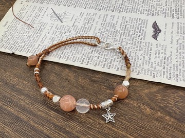 月光 橙月光  不規則設計編繩手鍊 智慧 人緣