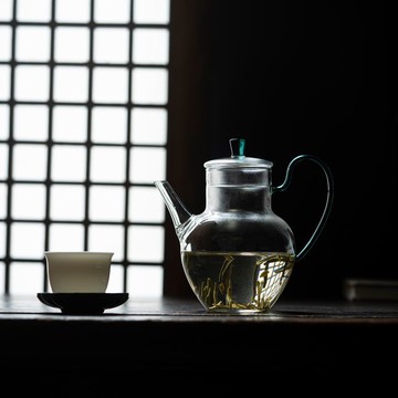 【台灣公司貨】免運/快速出貨 水壺 茶壺 高硼硅耐熱玻璃執壺仿宋綠茶壺帶過濾沖茶器花茶壺涼水壺