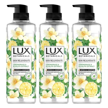 LUX 麗仕 植萃香氛沐浴露 檸檬草與麝香  550g  3瓶