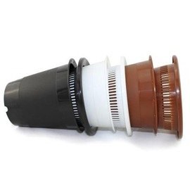 【雙層圓形控根花盆-DR090A-內徑9*外徑11.3*高10.4cm-2件/套-6套/組】 PP環保塑膠套盆 加厚促生長 水培小花盆-5101023