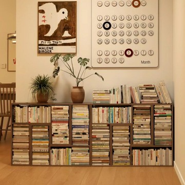 置物櫃 置物架 收納櫃 免運 開立發票 格子柜實木書架落地置物架家用客廳收納儲物矮柜簡易自由組合書柜 快速出貨