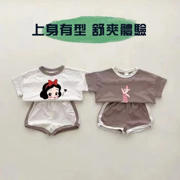 Mini baby🌷現貨🌷兒童套裝 女童套裝 男童套裝 中小童 短袖短褲 純棉  夏季 薄款 兩件套套裝