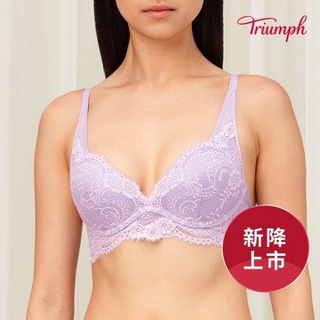 黛安芬-Premium 愛戀系列 水感動低V無鋼圈 B-D罩杯內衣 薰衣草紫｜11R1914 OU