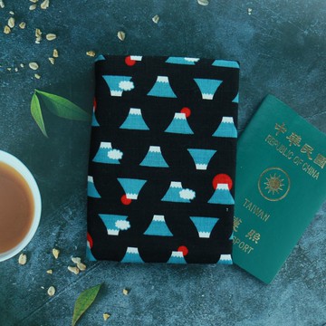 【富士山-黑】手作護照套 護照夾 護照套 護照包