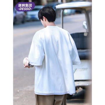 唐獅集團DESSO簡約字母印花短袖T恤男2026夏季新美式百搭寬松體恤