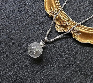 圓圓滿滿-皇冠彩虹閃靈鑽球 滿天星鈦鋼能量項鍊 平衡淨化七輪