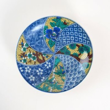 【九谷燒】5.5號圓盤-拼盤松竹梅