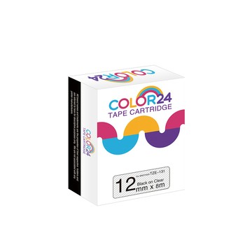Color24 for Brother TZ-131 / TZe-131 透明底黑字相容標籤帶(寬度12mm)