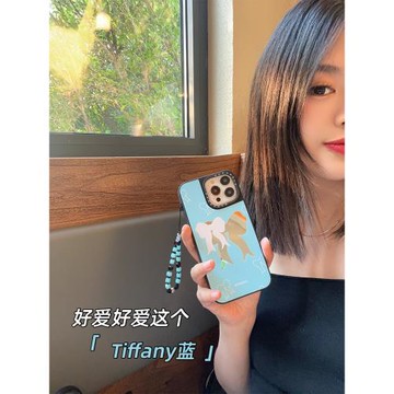 EVENSHOW2024秋冬新款鏡面磁吸蝴蝶結手機殼帶掛繩適用于蘋果iPhone15promax14plus13/12小眾高級感不會撞殼