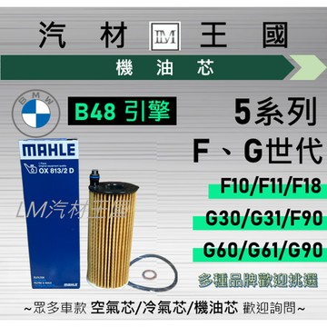 【LM汽材王國】機油芯 BMW B48 F10 F11 G30 G31 G60 G61 518 520 535 寶馬
