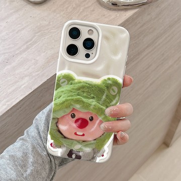 綠色頭套露比 適用 iPhone17ProMax 16Pro 15Plus 14 13 隕石紋 大孔全包防摔軟保護殼